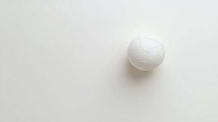 Minimalistic white volleyball, sports concept design, blank canvas for custom branding, centered on white.