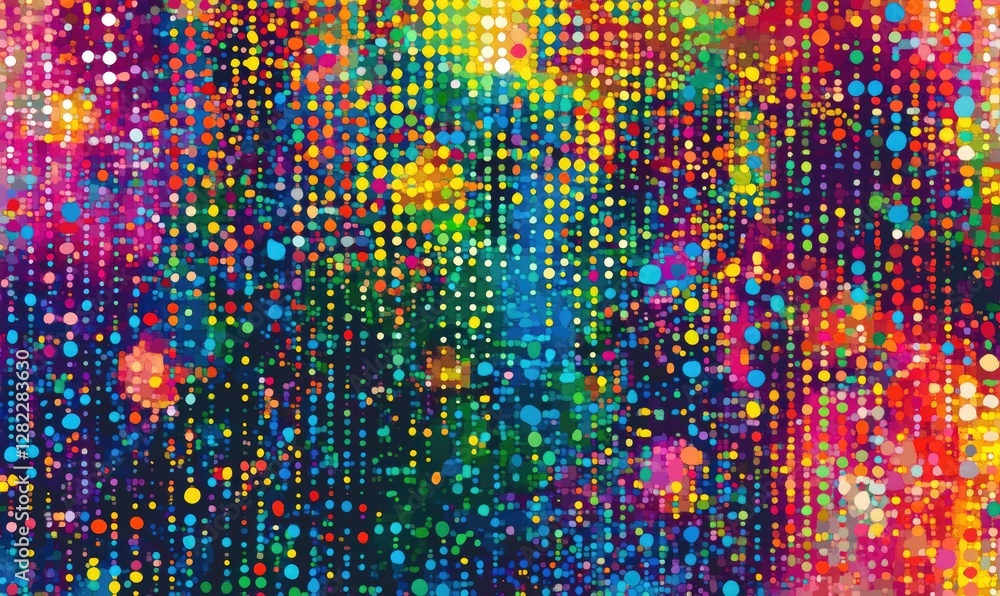 Poster a colorful background with many dots of different colors
