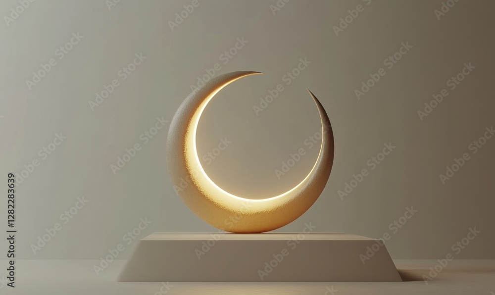 Poster a large, curved object with a light shining on it