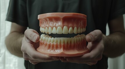 Dental education demonstration dental office educational content clinical environment close-up view oral health awareness