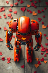 Obraz premium red robot toy