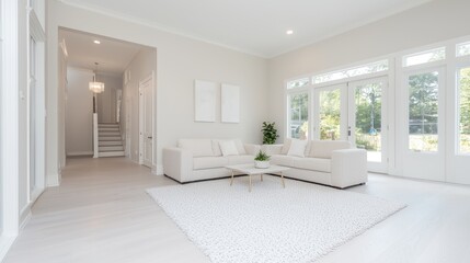 Modern Interior Living Room, Light & Bright