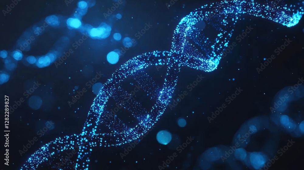 Wall mural exploring dna structure and function in scientific research lab setting digital visualization dark b