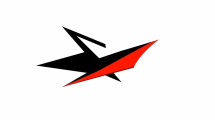 A bold graphic design on a plain white background, featuring strong contrasting colors and sharp edges, employing a high-contrast style for visual impact.