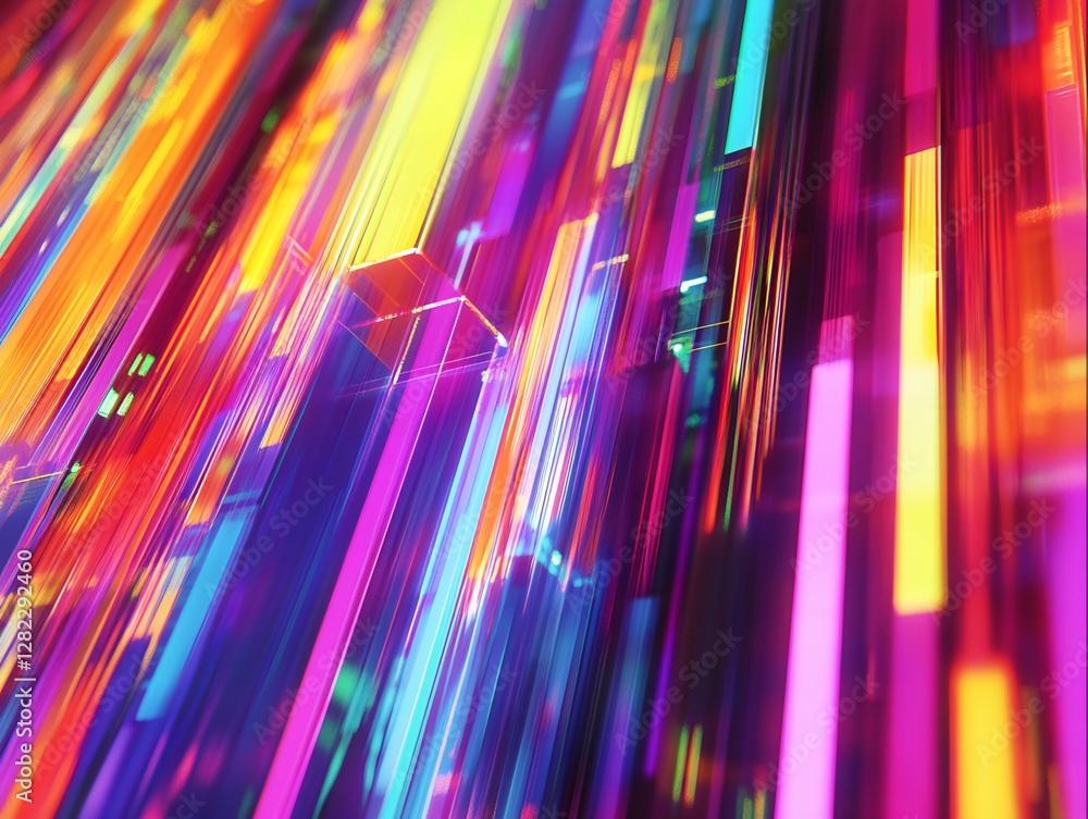 Aufkleber abstract composition of multicolored prismatic rectangles