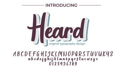 Heard Font Stylish brush painted an uppercase vector letters, alphabet, typeface
