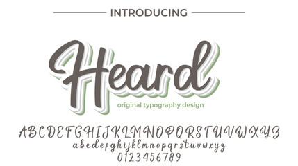 Heard Font Stylish brush painted an uppercase vector letters, alphabet, typeface