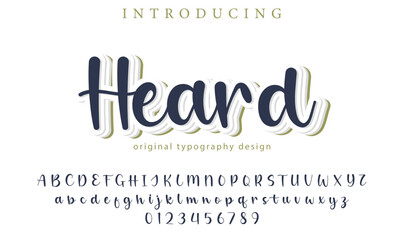 Heard Font Stylish brush painted an uppercase vector letters, alphabet, typeface