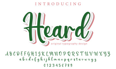 Heard Font Stylish brush painted an uppercase vector letters, alphabet, typeface