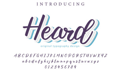 Heard Font Stylish brush painted an uppercase vector letters, alphabet, typeface