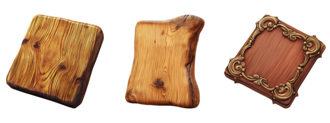 Wooden Planks and Decorative Frames for Design Use