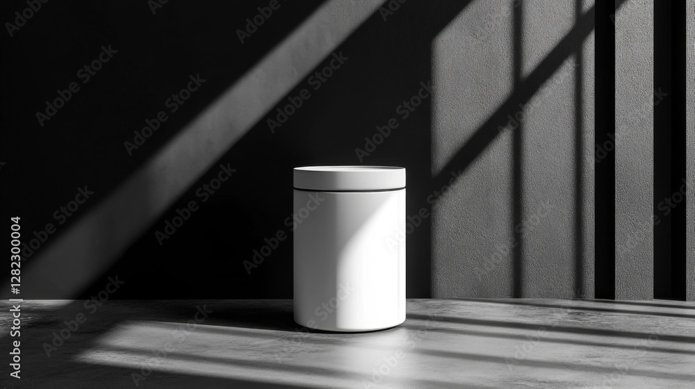 Poster monochromatic product presentation mockup with shadows on textured background