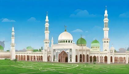 Al-Ghumama Mosque in Saudi Arabia, a sacred Islamic landmark near the Prophet's Mosque.