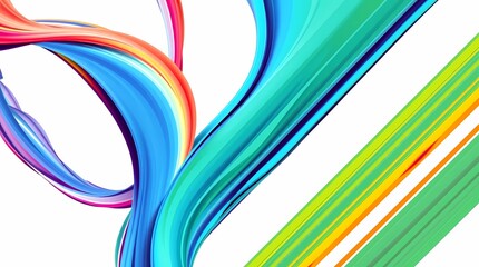 Fototapeta premium A vibrant graphic featuring bold, saturated colors against a stark white background, showcasing a dynamic composition.