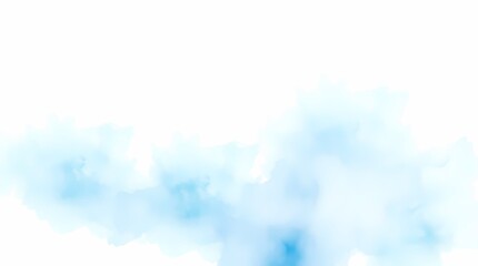 A white background graphic design showcasing a watercolor wash effect in soft blues and greens with a slightly blurred effect, demonstrating a painterly and ethereal style.