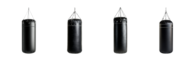 Black Heavy Bag on Transparent Background