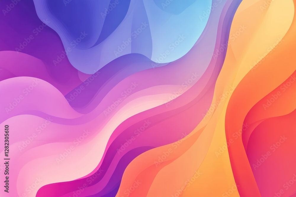Aufkleber colorful background with soft shapes and gradients, creating an abstract design generative ai