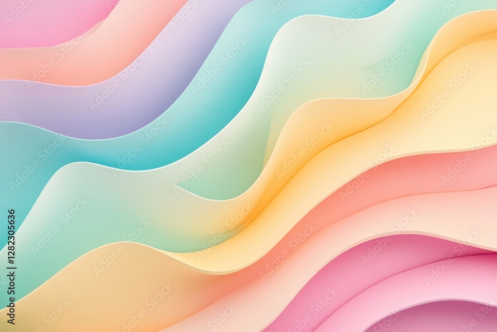 Poster colorful background with soft shapes and gradients, using pastel colors generative ai