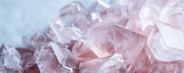 Beautiful pink crystal texture with shimmering facets and soft colors, ideal for backgrounds, designs, and artistic projects, showcasing a unique aesthetic concept