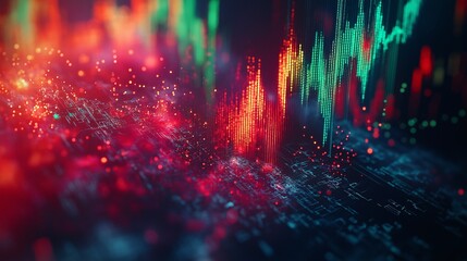 Dynamic financial graph showing market volatility