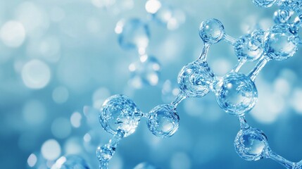 A close up of a water molecule in a scientific image