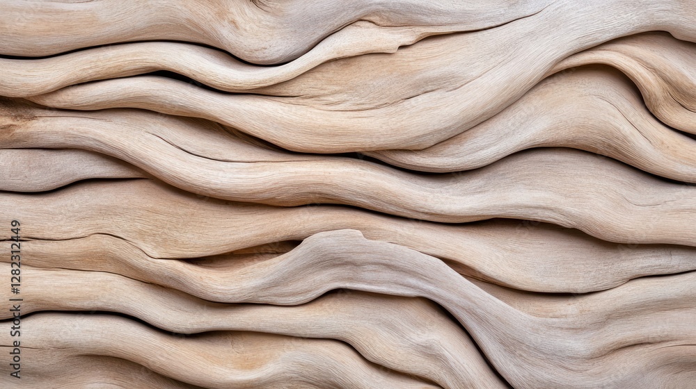 Poster natural flowing texture of smooth wood with gentle curves and waves creating a serene atmosphere and