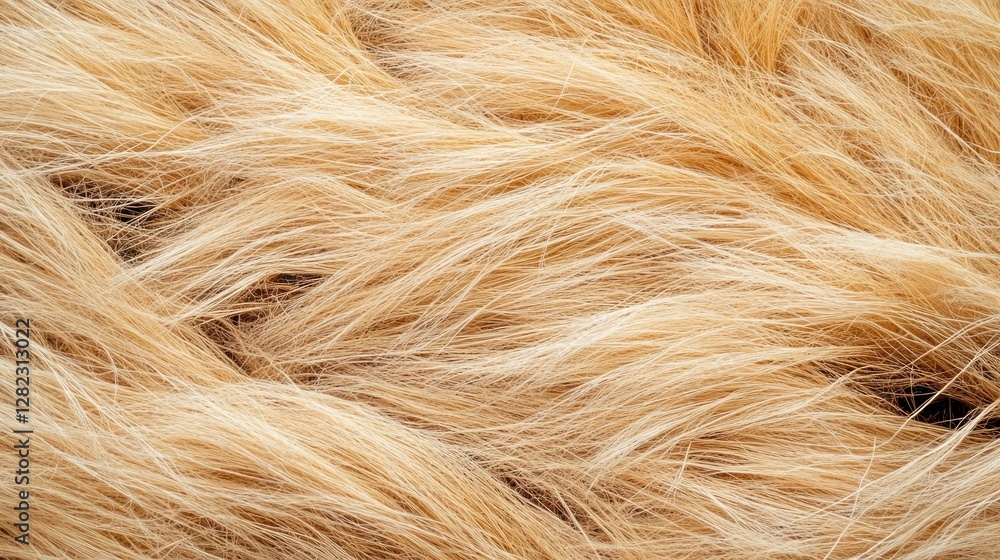 Aufkleber soft golden fur texture with flowing strands and gentle waves creating a warm and inviting appearanc