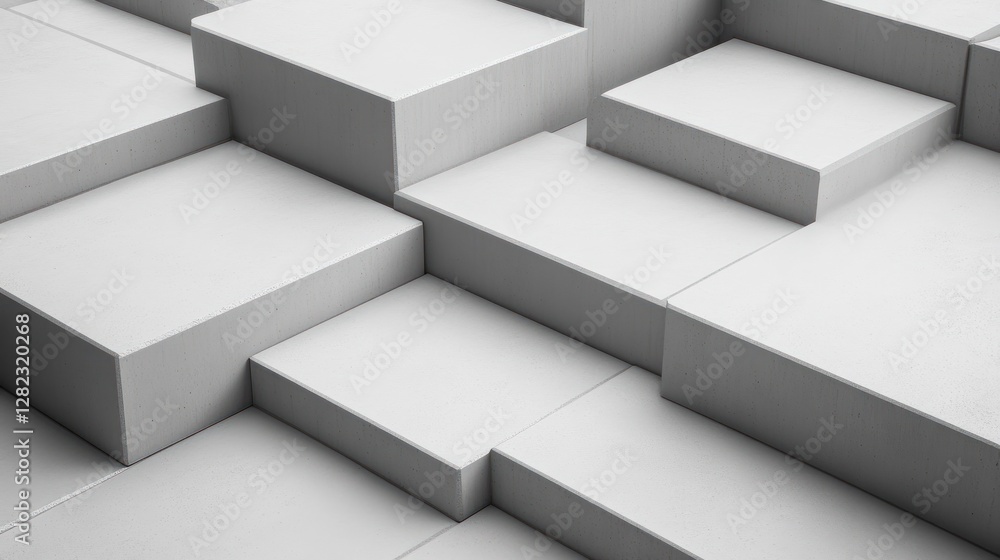 Poster abstract geometric texture with layered blocks in varying heights creating a modern aesthetic and am