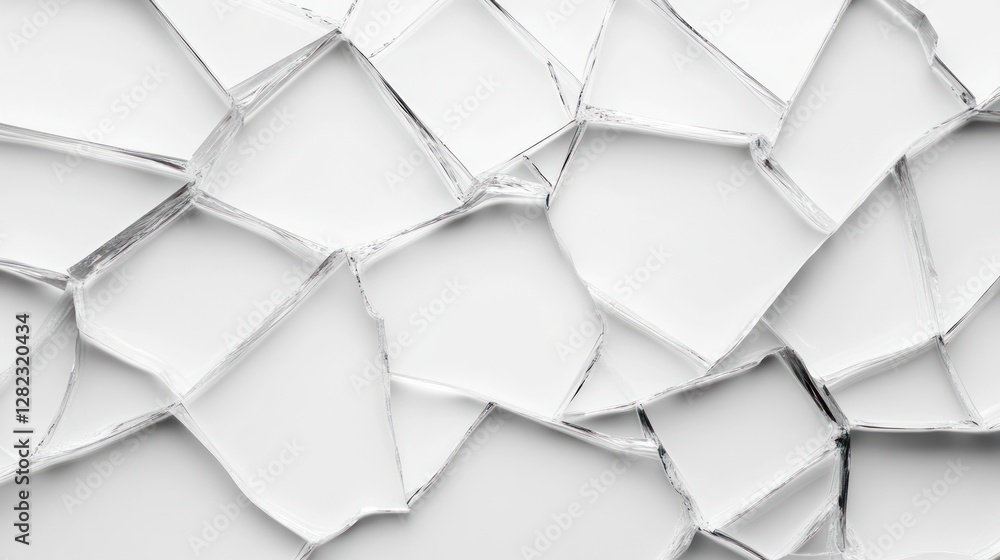 Poster abstract white texture with broken pieces creating a unique pattern, ideal for backgrounds and desig