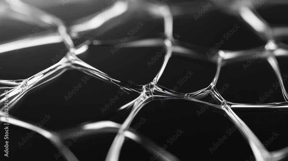 Poster intricate texture of interconnected bubbles on a dark background showcasing unique patterns and shap