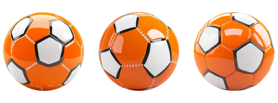 Bright Orange Soccer Ball with Transparent Background - Powered by Adobe