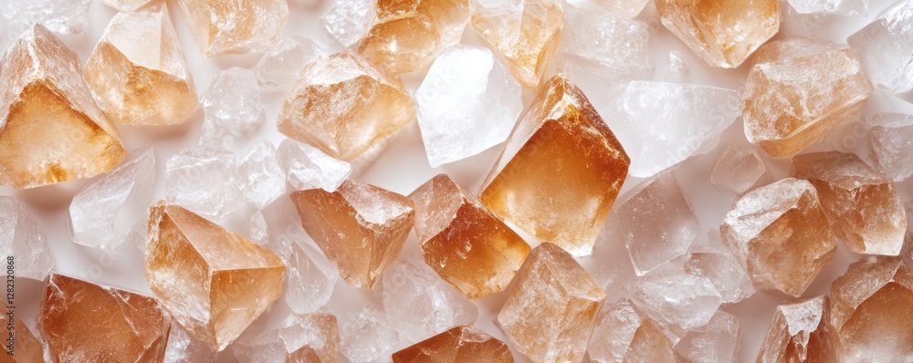 Aufkleber natural crystal texture background with warm tones and clear spaces for design, ideal for various ap