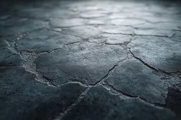 Cracked stone ground texture, dark background,  design element