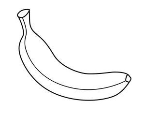 Banana - vector linear picture for coloring book, logo or pictogram. Banana is a fruit outline for identity or sign. Fruit for coloring book.	