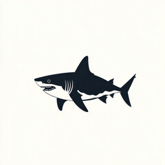 Obraz premium Abstract Illustration of a Bold Shark in Dark Color Palette
