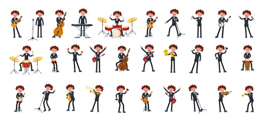 Musicians performing with various instruments in a lively music ensemble setting