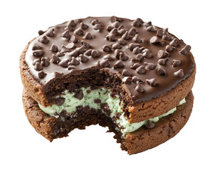 Delicious Mint Chocolate Cookie With Bite Taken Out