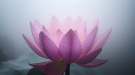 Close-up of a Lotus Flower Blooming with Delicate Pink Petals