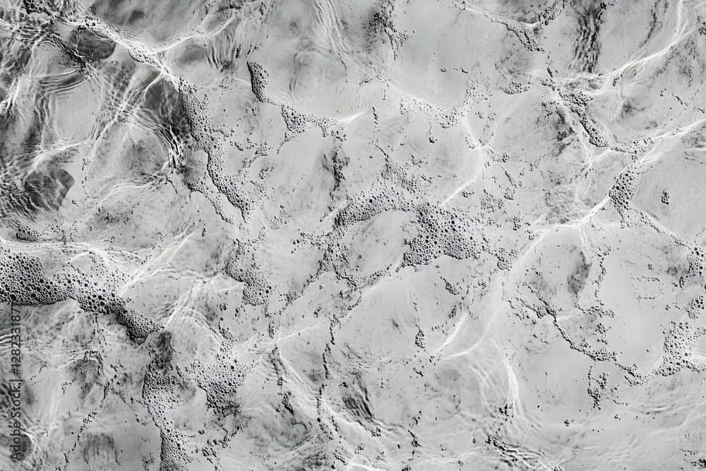 Aufkleber grayscale image of water surface texture with bubbles and ripples
