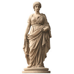 Fototapeta premium Elegant marble statue of a woman draped in flowing garments