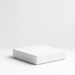 Naklejka premium White square pedestal, studio background, product display