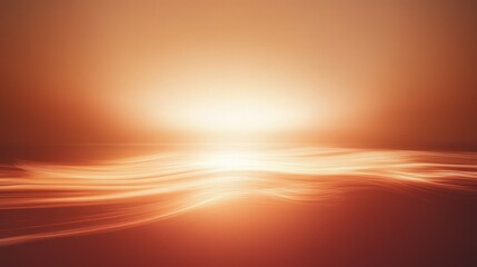 Orange sunset over calm ocean, background blur, website design