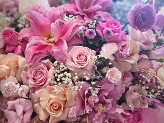 bouquet of pink flowers