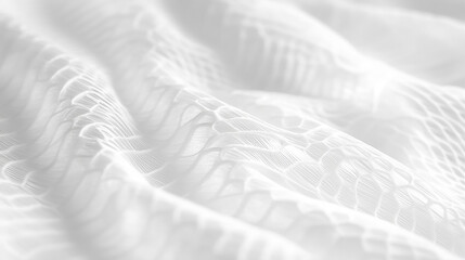 Obraz premium Close-up view of textured white fabric showcasing intricate patterns and soft folds in natural light