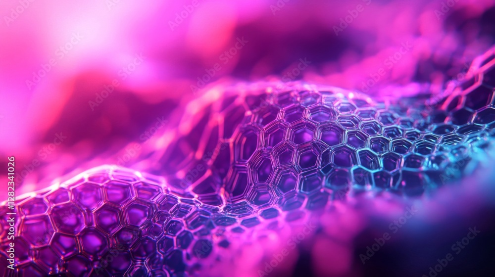 Poster abstract cellular texture with blue and purple gradient pattern background