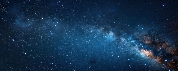 Fototapeta premium A starry sky with a long blue line in the middle