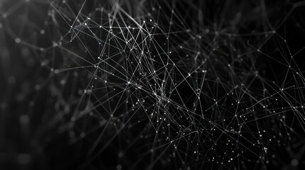 Abstract Network Connections, Dark Background, Digital, Technology