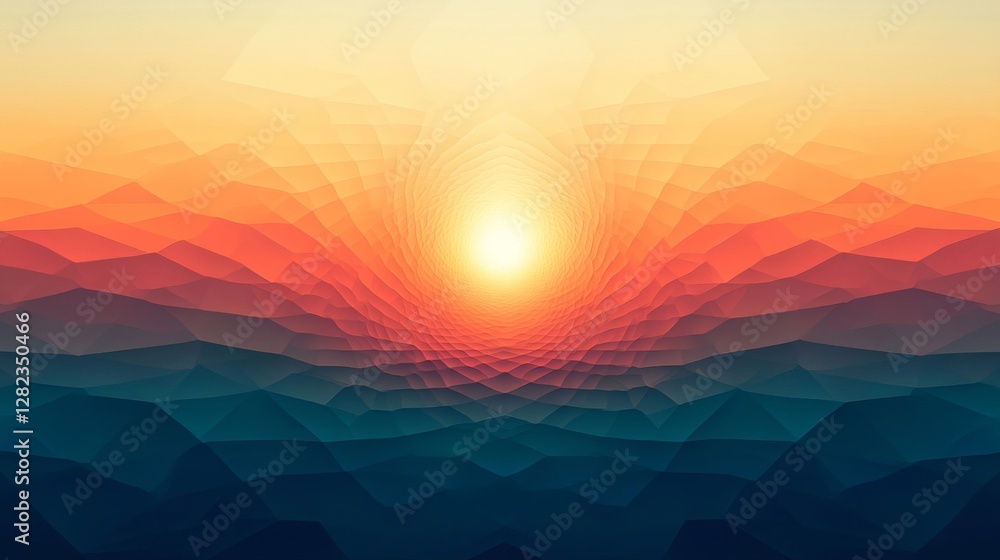 Poster abstract geometric pattern with gradient colors and triangle layers design