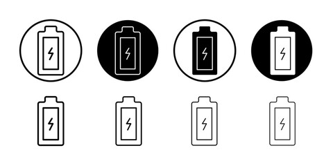 Battery icon Simple outline vector logo