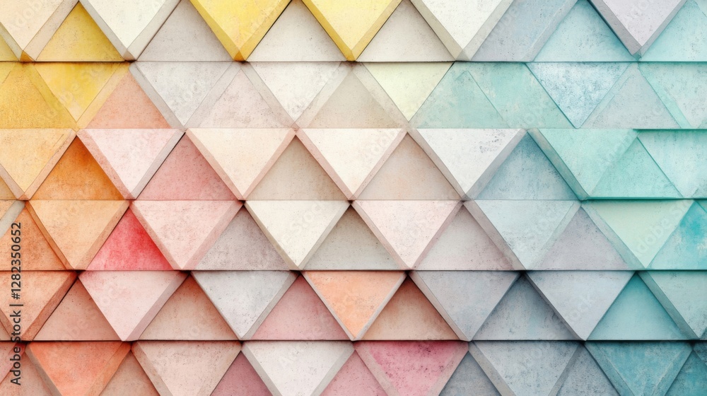 Poster colorful geometric triangles pattern abstract background with mosaic texture